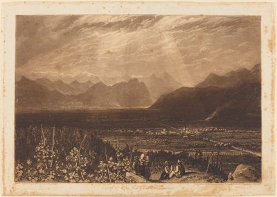 Cadeia de Alpes de Grenoble a Chamberi, publicado 1812 de Joseph Mallord William Turner