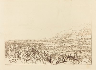 Cadeia de Alpes de Grenoble a Chamberi, publicado em 1812. de Joseph Mallord William Turner