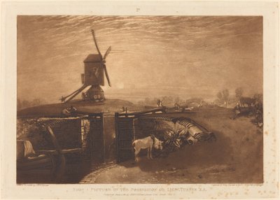 Moinho de vento e bloqueio, publicado 1811. de Joseph Mallord William Turner