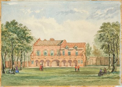 Old Forth House, Newcastle (bodycolour, lápis e wc a bordo) de J.R. Dewar