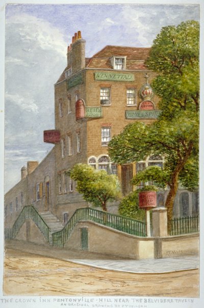 The Crown Inn, Pentonville Hill, Islington, Londres, c1865 de JT Wilson
