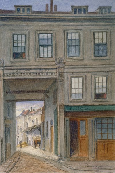 Vista do New Inn, Old Bailey, City of London, 1868 de JT Wilson