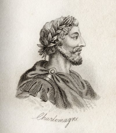 Carlos Magno, rei dos francos (gravura) de J.W. Cook