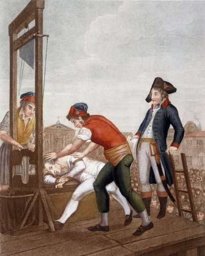Maximilien Marie Isidore de Robespierre na guilhotina de J. (after) Beys