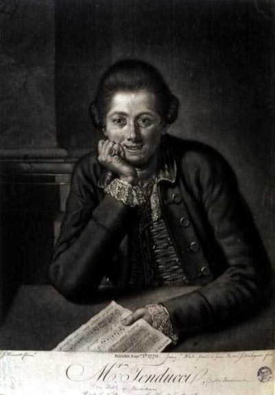 Sr. Tenducci, gravado por John Finlayson (1730-76) de J. (after) Bruscett