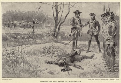 Alamance the First Battle of the Revolution (litho) de J. (after) Steeple Davis