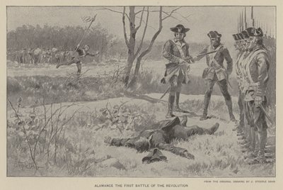 Alamance, a primeira batalha da revolução (litho) de J. (after) Steeple Davis