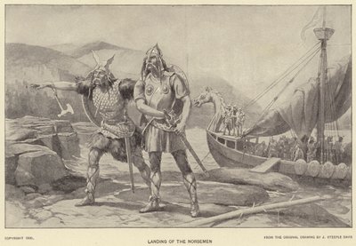 Aterragem dos Norsemen (litho) de J. (after) Steeple Davis
