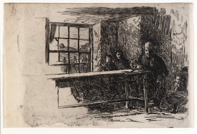 Cabana de pescador--Interior--Ilha de Man de J. Alden Weir