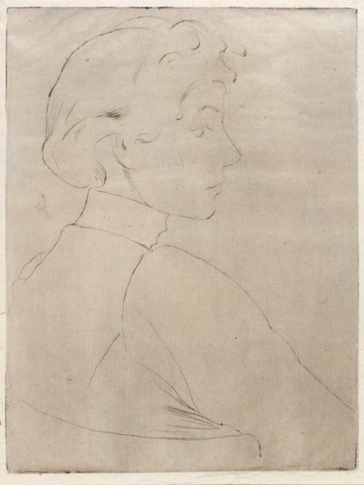 Cabeça grande em perfil de J. Alden Weir