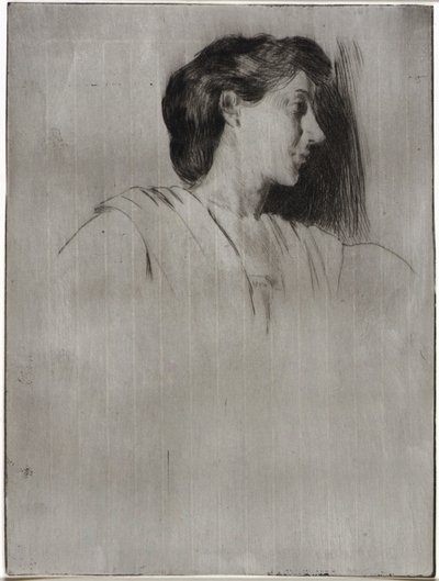Estudo de uma cabeça de mulher em perfil de J. Alden Weir