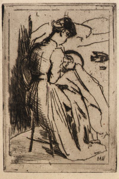 Mulher a bordar de J. Alden Weir