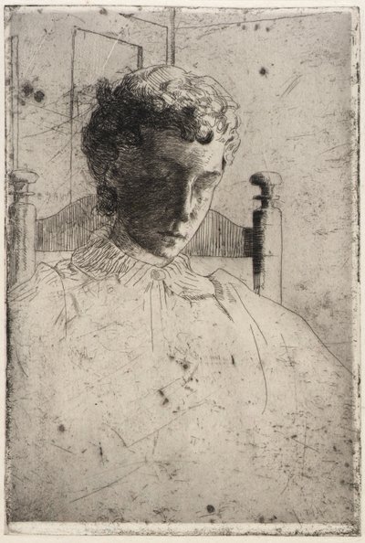 Mulher a olhar para baixo de J. Alden Weir