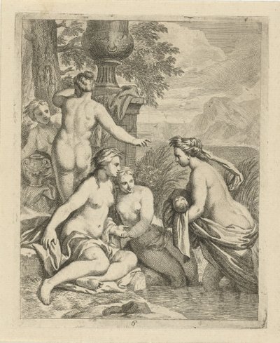 Thetis retorna para suas ninfas da água Cenas da Vida de Aquiles (título da série) Vitam et mortem achilli (título da série) de J. Alexander Janssens