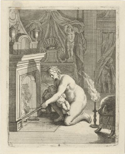 Tétis põe Aquiles no fogo Cenas da Vida de Aquiles (título da série) Vitam et mortem achilli (título da série) de J. Alexander Janssens