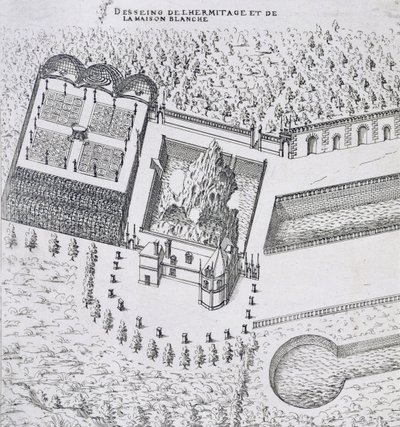 O Hermitage e a Casa Branca no Chateau de Gaillon, de "Os Mais Bonitos Bascos da França", publicado em 1570 de J. Androuet Ducerceau