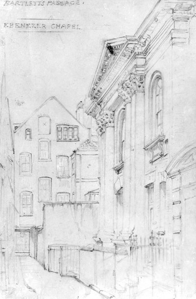 Capela de Ebenezer, passagem de Bartletts, c.1890 (desenho) de J. Appleton
