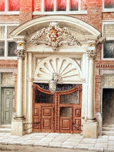 Porta de entrada para o Brewers Hall em Addle Street, City of London de J. Appleton
