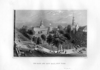 O parque e a prefeitura, Nova York, 1855. de J. Archer
