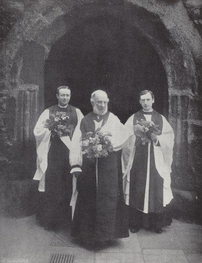 Distribuindo o Dinheiro Maundy, o Senhor Alto Almoner e o Clero de J. Benjamin Stone