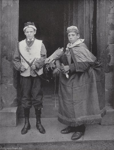 A dança do chifre, abades Bromley, o tolo e Robin Hood de J. Benjamin Stone