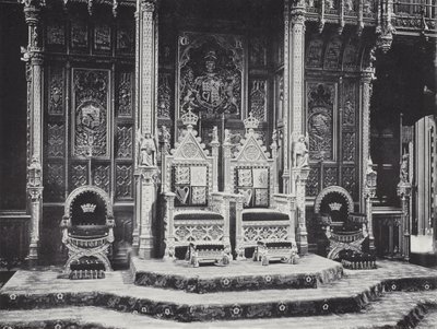O trono na Câmara dos Lordes de J. Benjamin Stone