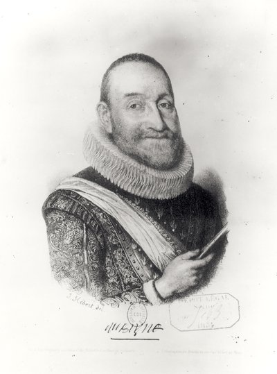 Retrato de Theodore Agrippa d&39;Aubigne (1552-1630) de J. Bert