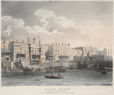Alfândega, do Rio Tâmisa, 1808. de J. Bluck