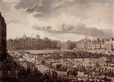 Smithfield Market, Londres, 1811 de J Bluck