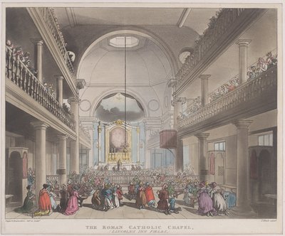 A Capela Católica Romana, Lincolns Inn Fields, 1º de abril de 1808., 1º de abril de 1808. de J. Bluck