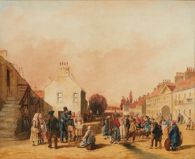 Fisherrow, Musselburgh (lápis e aguarela) de J. C. Newton