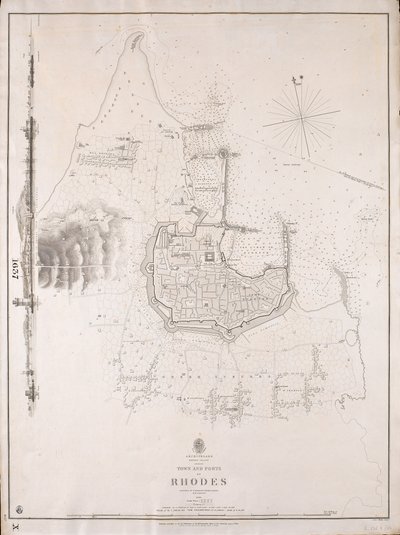 Arquipélago, ilha de Rodes, cidade e portos de Rodes inspeccionados pelo comandante Thomas Graves, HMS "Beacon" 1838 de J. & C. Walker