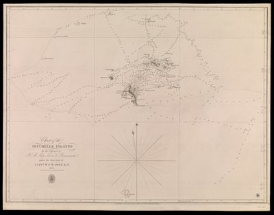 Carta das ilhas Seychelle pelos oficiais dos navios H.M. Leven e Barracouta sob a direção do capitão W.F.W. Owen R.N. 1825 de J. & C. Walker