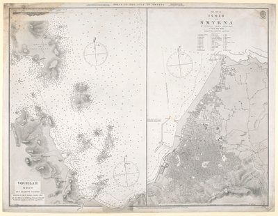 Mapa dos portos do golfo de Esmirna de J. & C. Walker