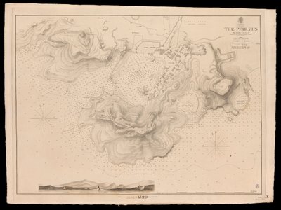 Grécia, o Peiraeus ou Porto Drako inspeccionado pelo Comandante Thomas Graves, H.M.S. Beacon 1840 de J. & C. Walker