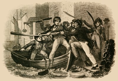 Mary Anne Talbot Resisting A Press Gang, 1822. de J. Chapman