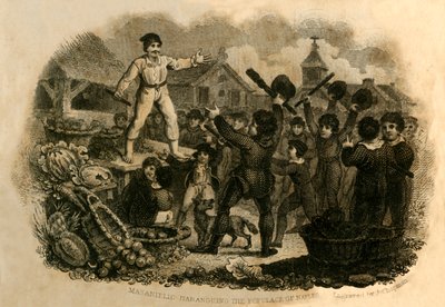 Masaniello Haranguing a população de Nápoles, 1821. de J. Chapman