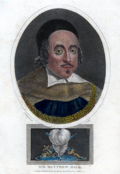 Sir Matthew Hale, Lord Chief Justice da Inglaterra do século XVII, 1808. de J. Chapman