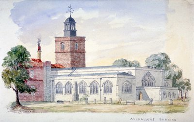 All Hallows-by-the-Tower Church, Londres, c1840 de J Cooke