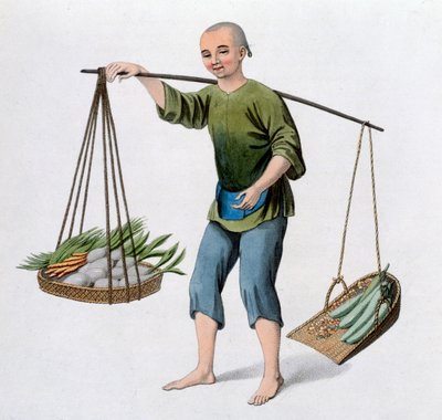 Um rapaz com legumes, 1800 de J Dadley
