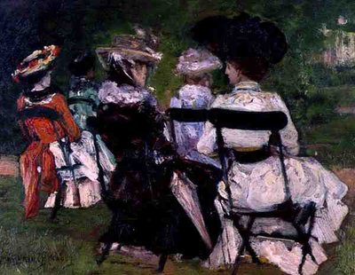 No Parque, c.1900 (óleo a bordo) de J. Edward Homerville Hague