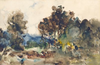 Esboço de paisagem de J. Frank Currier