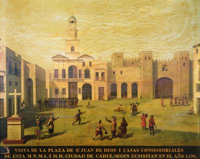 Plaza de San Juan de Dios em 1596 (óleo sobre tela) de J. Garcia