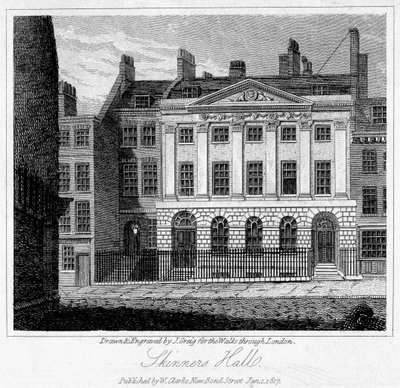 Skinners Hall, cidade de Londres, 1817. de J. Greig