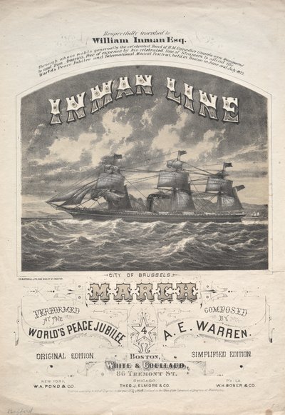 Linha Inman março de 1872. de J. H. Bufford