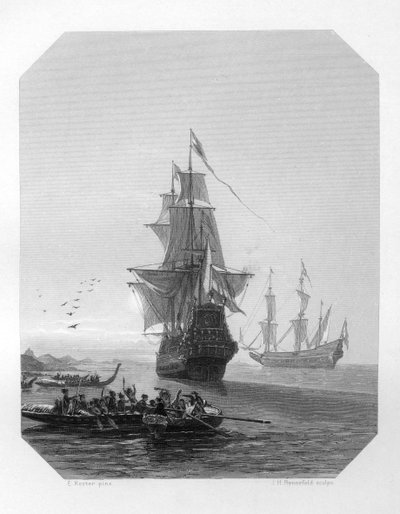 Abel Tasman, marítimo holandês do século XVII, explorador e comerciante, c1870 de J. H. Rennefeld