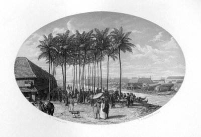 Fundação da Batávia, Java, Índias Orientais Holandesas, 1619, c1870. de J. H. Rennefeld