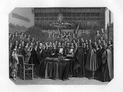 O juramento de ratificação do tratado de Münster, 1648 c1870. de J. H. Rennefeld