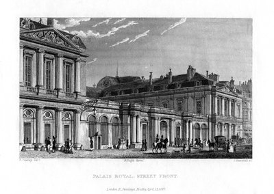 Palácio Real, Paris, França, 1829 de J. Hanshall