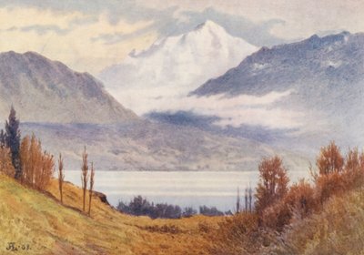 O Monte Branco visto de cima de Morges (litografia a cores) de J. Hardwicke Lewis